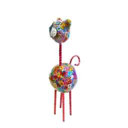 Whimsical Polymer Clay Cat Sculpture Colorful 3D Home Decor - thumbnail 3