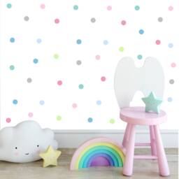 Polka Dot Wall Decals, Mini Dots Sorbet Pastel Confetti Dots, Dots - thumbnail 3