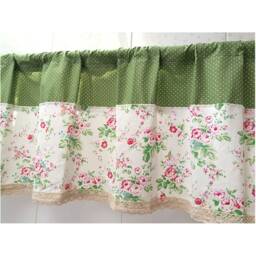 Cafe Curtain Valance/Window Treatment/Kitchen/Children Playroom/Bathroom Shower Curtain/Kids Nursery Drape Panel-Flower Polka Dots, Free Gift - thumbnail 3