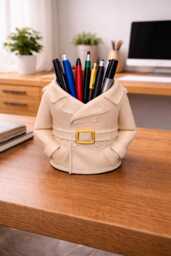 Trench Coat Pen Holder - Detective Desk Organizer Novelty Office Decor Unique Pencil Gift Storage Pot - thumbnail 1