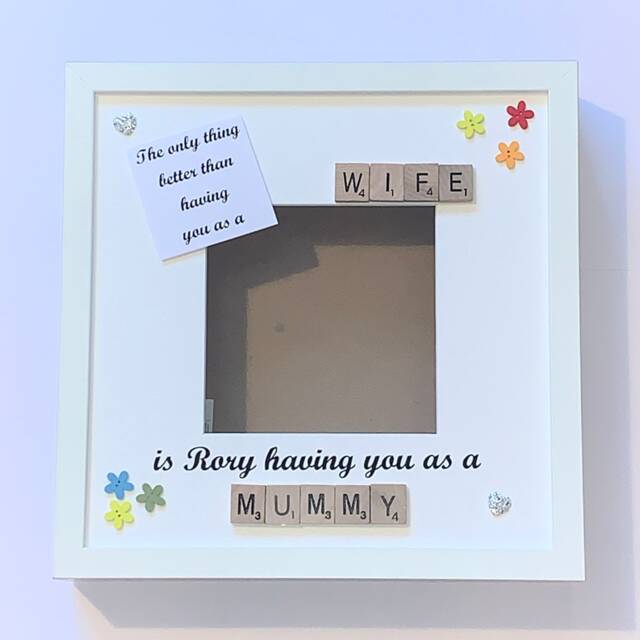Personalised Wife To Mummy Scrabble Art Photo Frame - image 1