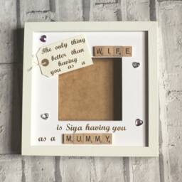 Personalised Wife To Mummy Scrabble Art Photo Frame - thumbnail 3