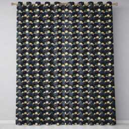 Full Moon Mountain Landscape Starry Sky Seamless Pattern Readymade Eyelet Ring Top Thermal 100% Blackout Curtains - thumbnail 2