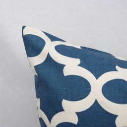 Blue & Ivory Geometric Pillow Cover, 18 X In., 20 Modern, Home Decor Cotton Duck, Toss Pillow, Throw Accent - thumbnail 3