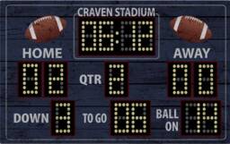 Football Scoreboard Wall Decal Kids Room Decor - 48x30 - thumbnail 1