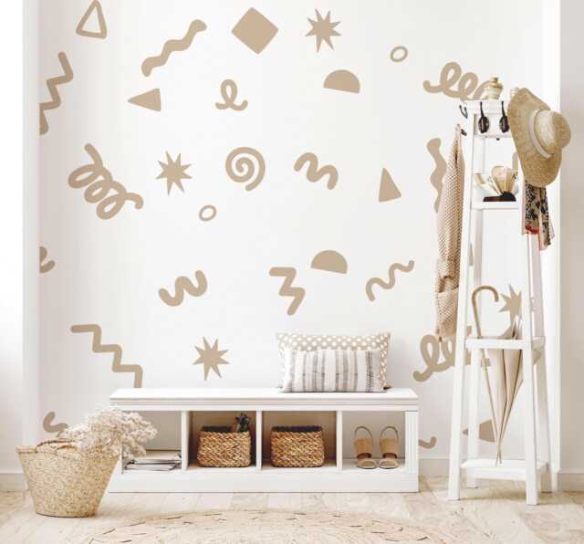 Vinyl Wall Decal Stickers Abstract Shapes Nursery Girls Baby - image 1