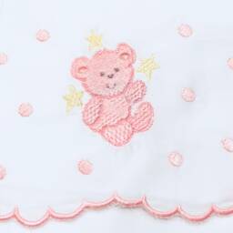 Embroidered Organic Cotton Baby Crib Sheet Bear Design - thumbnail 4