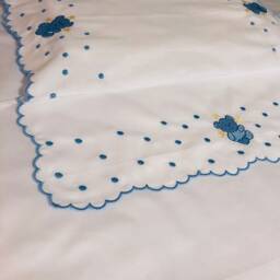 Embroidered Organic Cotton Baby Crib Sheet Bear Design - thumbnail 3