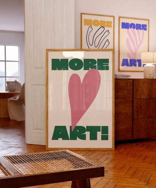 More Art Matisse Heart Print, Fun Wall Art, Eclectic Hall, Bathroom, Kitchen Poster, Funky Home Decor, Maximalist, Trendy Colourful - image 1
