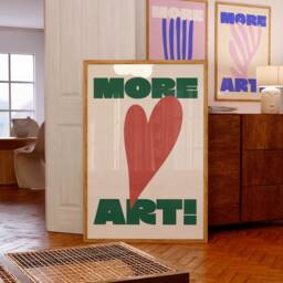 More Art Matisse Heart Print, Fun Wall Art, Eclectic Hall, Bathroom, Kitchen Poster, Funky Home Decor, Maximalist, Trendy Colourful - thumbnail 3