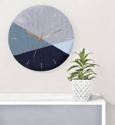 Geometric Wall Clock, Minimalist Clock , Large Modern Decorative Bedroom Analog Silent - thumbnail 1