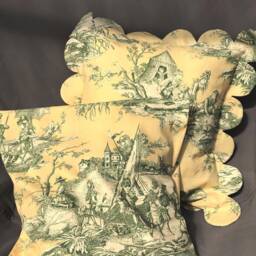 Cushion Cover in Toile De Jouy, Straight Edges - thumbnail 2