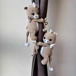 Dragon Curtain Tieback - Crochet Holder, Handmade Animal Nursery Decor, Fantasy Gift - thumbnail 2