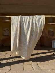 Cotton Suzani Embroidered Throw - Handcrafted Vintage Style Bohemian Blanket - thumbnail 1