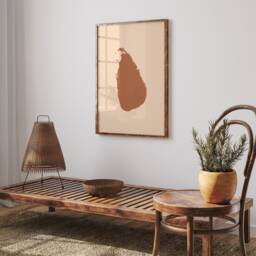 Sri Lanka Map Boho Wall Art Print Mid Century Travel Poster - thumbnail 3