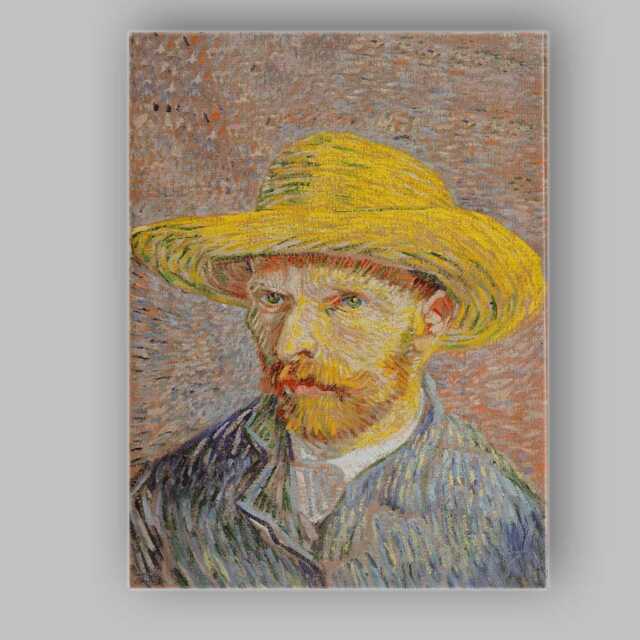 Post Impressionist Straw Hat Portrait Colourful Expressionist Artwork Canvas Wall Art Print Decor Picture Ready To Hang - image 1