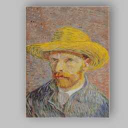 Post Impressionist Straw Hat Portrait Colourful Expressionist Artwork Canvas Wall Art Print Decor Picture Ready To Hang - thumbnail 1