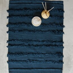 Tufted Bathmat Bathroom Rug Set - Cute Bath Shower Tub Mat Runner Teal Green Woven Aesthetic Bathmats & Rugs Machine Washable 26x20 - thumbnail 3