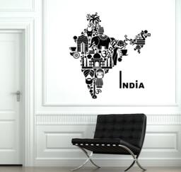 Wall Vinyl Decal India Symbols Indian Peninsula Guaranteed Quality Decor 2022Di - thumbnail 1