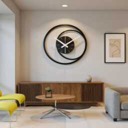 Modern Spiral Metal Wall Clock, Black Minimalist Geometric Large Decorative Unique Silent Clock Gift, Art - thumbnail 3