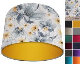 Floral Lampshade Silver & Grey Flower Light Shade - thumbnail 1
