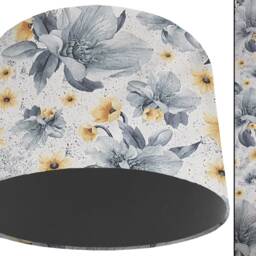 Floral Lampshade Silver & Grey Flower Light Shade - thumbnail 3