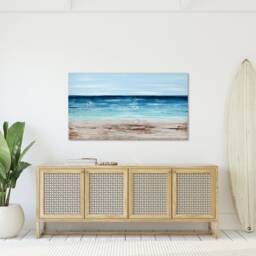 Reclaimed Wood Beach Painting - Tropical Ocean Art, Coastal Decor - thumbnail 2