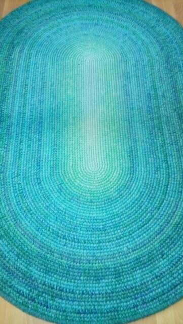 Handmade Wool Oval Rug Modern Crochet Area Rug - image 1