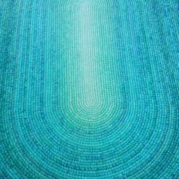 Handmade Wool Oval Rug Modern Crochet Area Rug - thumbnail 2