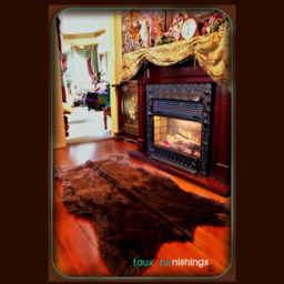 Plush Faux Fur Area Rug - Shaggy Bear Skin Pelt, Usa Made - thumbnail 3