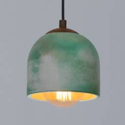 Moss Effect Pendant Lamp, Concrete Light, Green Stone Chandelier, Raw Home Decor - thumbnail 3