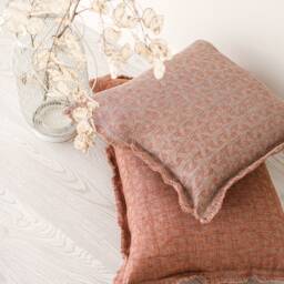 Brown Damask Pillow Case With Fringes Rustic Linen Cover Bedroom Decorative Cushions Rusty Farmhouse Couch Throw Pillows Jacquard Luxury - thumbnail 3
