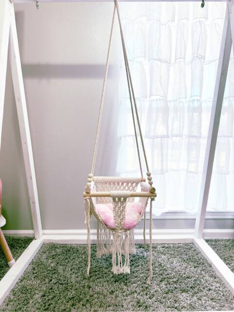 Handmade Macrame Baby Swing Neutral Nursery Decor - image 1