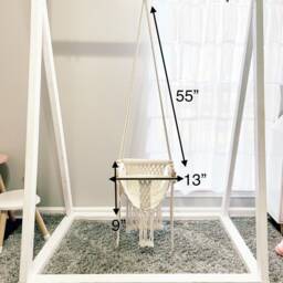 Handmade Macrame Baby Swing Neutral Nursery Decor - thumbnail 3