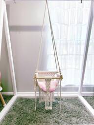 Handmade Macrame Baby Swing Neutral Nursery Decor