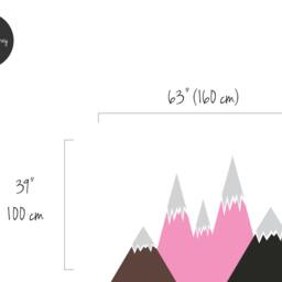Peel & Stick Pink Mountains Wall Decal, Removable, Self Adhesive, Landscape Decor, Reusable, Repositionable, Wall Sticker #48 - thumbnail 2