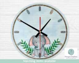 Safari Jungle Animal Clock, 20 cm Glass Wall Childrens Bedroom Decor