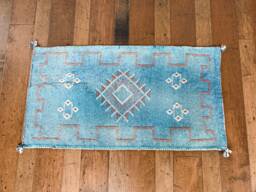Moroccan Sabra, Cactus Silk Pillow, Large Lumbar, Bed Pillows, Blue, Xl - thumbnail 1