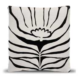 Black & Ivory Abstract Floral Woven Pillow - thumbnail 3