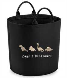 Personalised Dinosaur Toy Storage, Tub, Storage Basket, Box, Baby Shower Gift, Baby Nursery, Blanket Neutral Dinosaurs Any Text - thumbnail 1