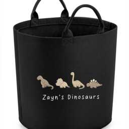 Personalised Dinosaur Toy Storage, Tub, Storage Basket, Box, Baby Shower Gift, Baby Nursery, Blanket Neutral Dinosaurs Any Text - thumbnail 2
