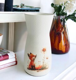 Glass Fox Flower Vase, Gifts, Decorations, Home Decor, Themed Ornaments - thumbnail 1