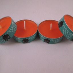 Halloween Tealights, Candles, Washi Tea Light, Skull Candles, Decorated Decorated Tealight, Gift Cocktail Candles - thumbnail 4
