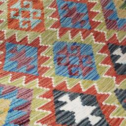 Kilim Rug Classic, Handmade Artisan Afghan Turkish Aztec Geometric Wool 127x84 cm - thumbnail 3