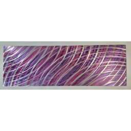 Modern Abstract Metal Wall Art, Purple, Pink & Silver. Indoor/Outdoor Decor - thumbnail 2