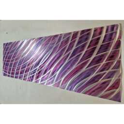 Modern Abstract Metal Wall Art, Purple, Pink & Silver. Indoor/Outdoor Decor - thumbnail 3