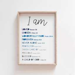 Christian Affirmation Print, Wall Art, Boys Nursery Bedroom Decor, Bible Verse Child Of God, Print - thumbnail 2