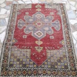 Vintage Oushak Rug Handmade Turkish Area Rug - 4.92x3.87Ft - thumbnail 3