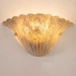 Glass Wall Sconce Fan-Shaped Vintage Murano Style - Antique Gray Made in Italy