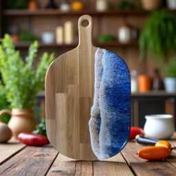 Personalised Ocean Resin Art Cheese Board, English Oak Wedding Gift